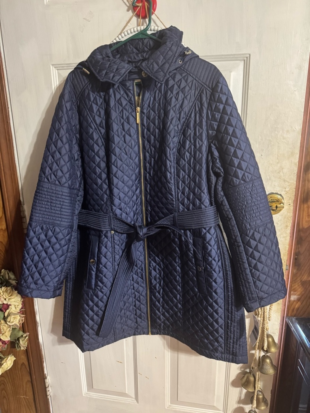 Michael Kors Navy Quilted Jacket‎ with Gold Label